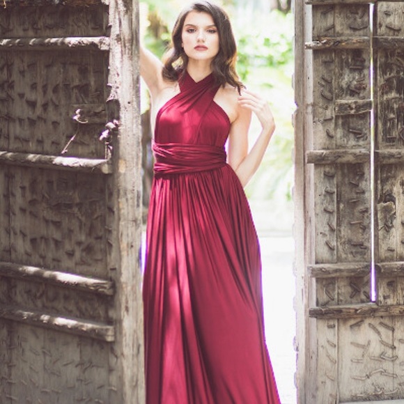 FITS ALL SIZES 6 to 22 - Eliza and Ethan Wrap/Infinity Dress - Mulberry - Picture 2 of 4